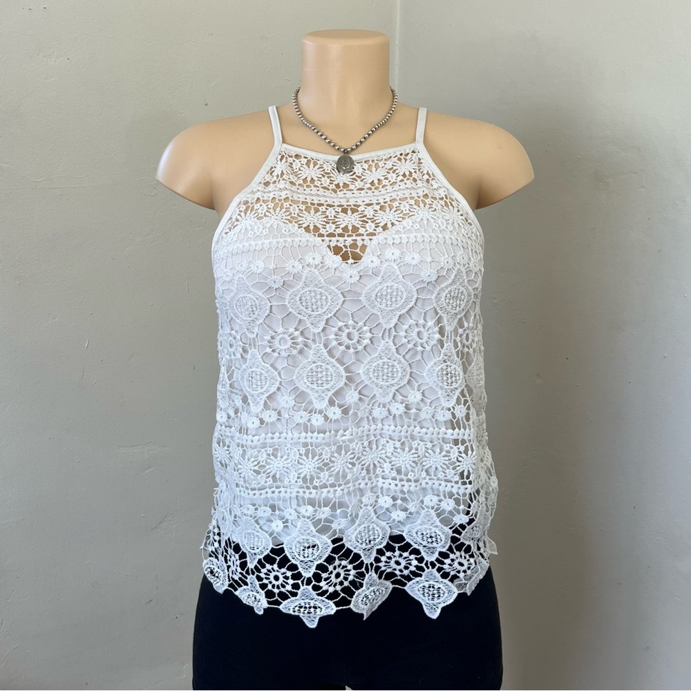 Rebellion Ivory Lace Tank Top